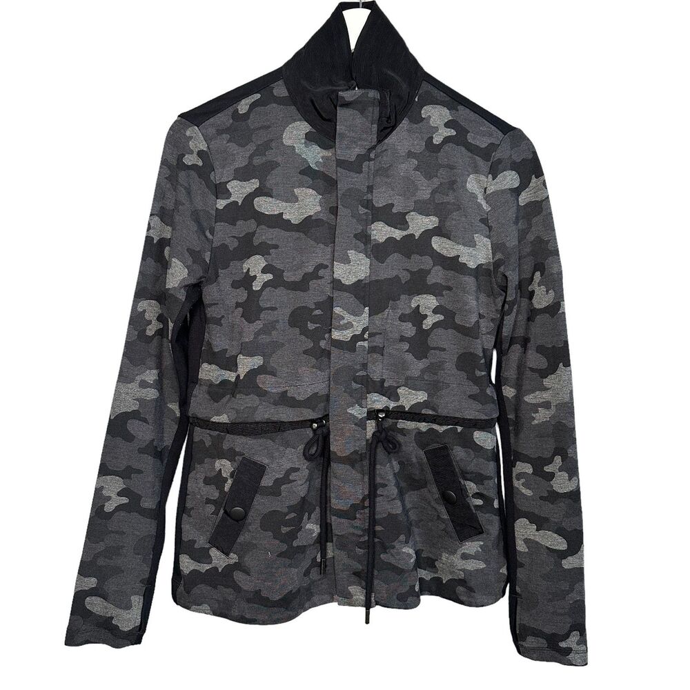 CAbi 3911 ATC Jacket Black Camo Cinch Drawstring Waist Full Zip Pockets